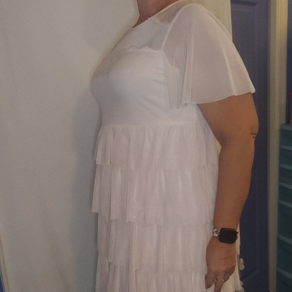 Torrid Elegant White Ruffle Mini Dress